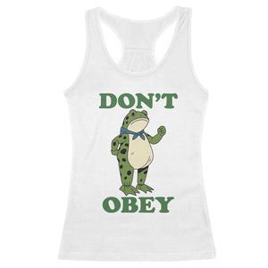 Don't Obey Portland Frog Racerback Tank Top Resist Inflatable Frogs Protest - Print Your Wear