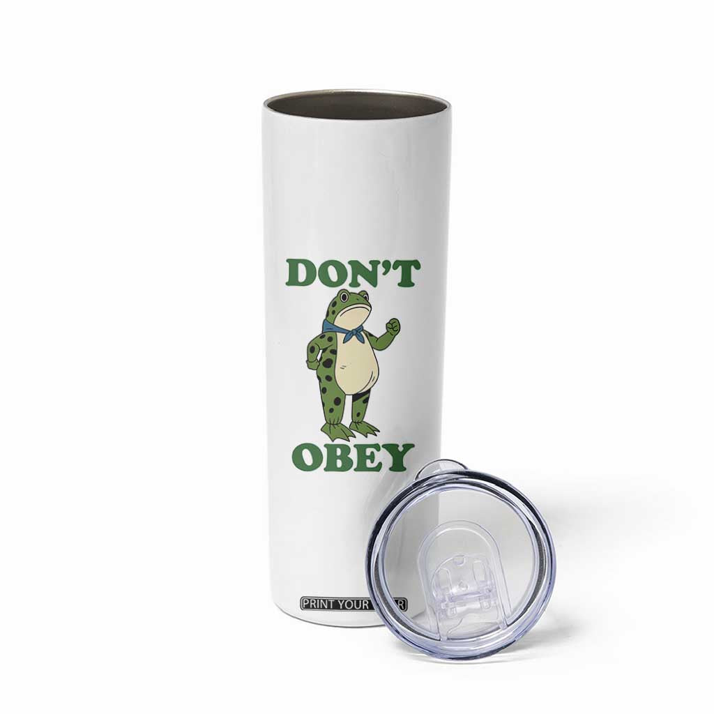 Don't Obey Portland Frog Skinny Tumbler Resist Inflatable Frogs Protest TS02 Print Your Wear