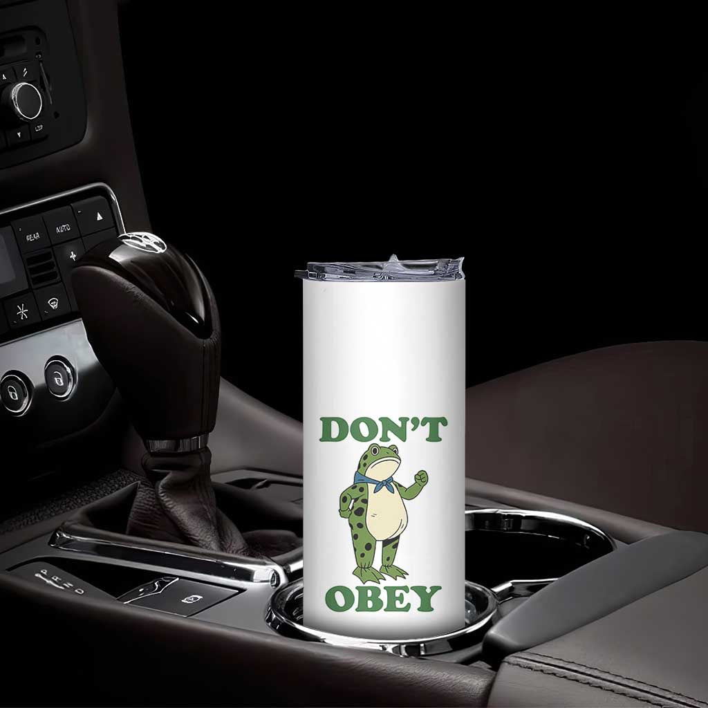 Don't Obey Portland Frog Skinny Tumbler Resist Inflatable Frogs Protest TS02 Print Your Wear