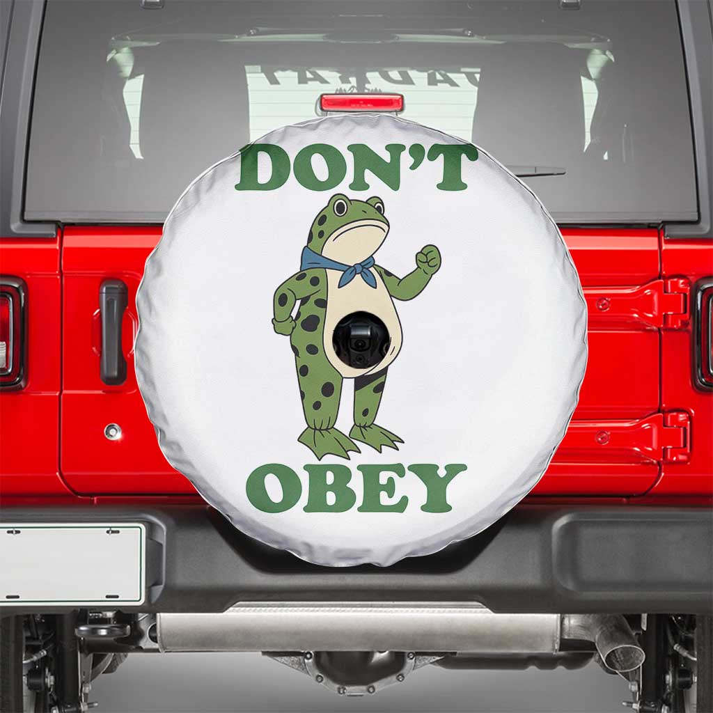 Don't Obey Portland Frog Spare Tire Cover Resist Inflatable Frogs Protest TS02 White Print Your Wear