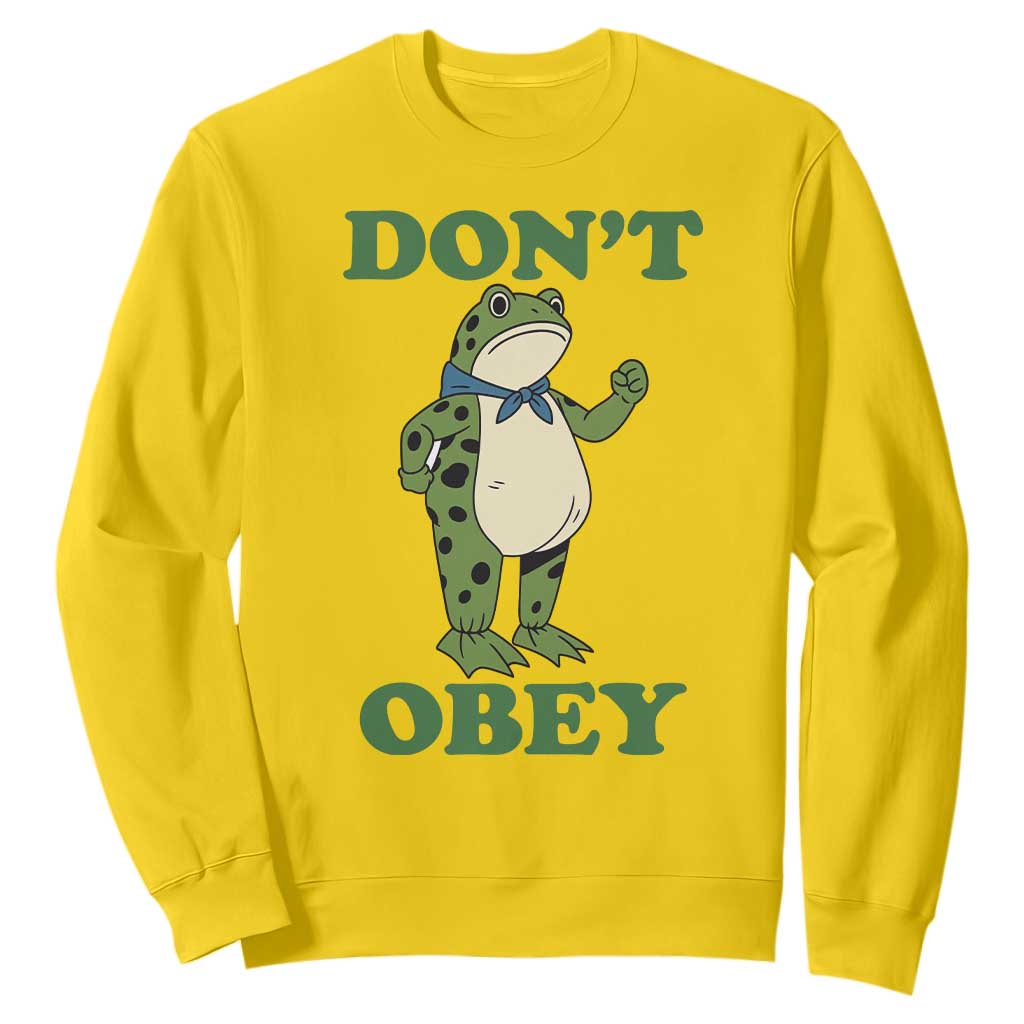 Don't Obey Portland Frog Sweatshirt Resist Inflatable Frogs Protest TS02 Daisy Print Your Wear