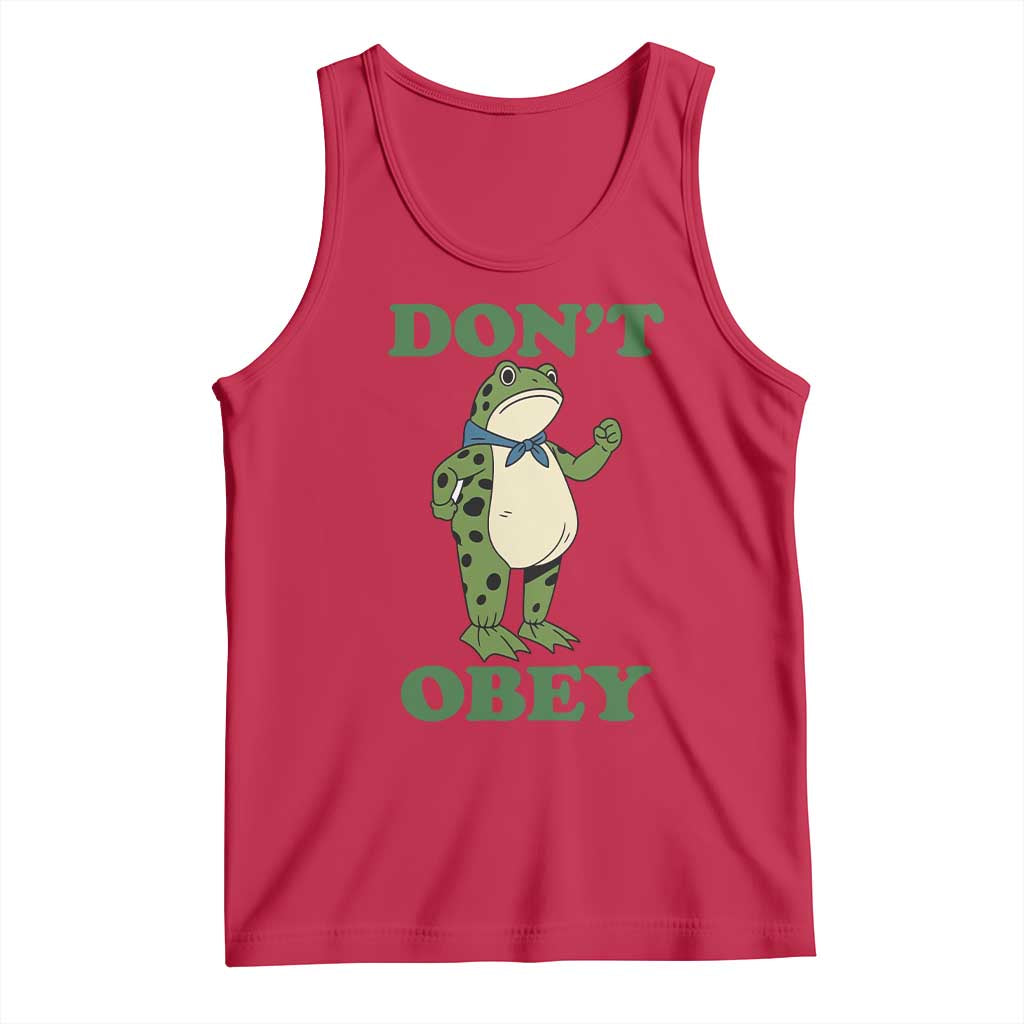 Don't Obey Portland Frog Tank Top Resist Inflatable Frogs Protest TS02 Red Print Your Wear