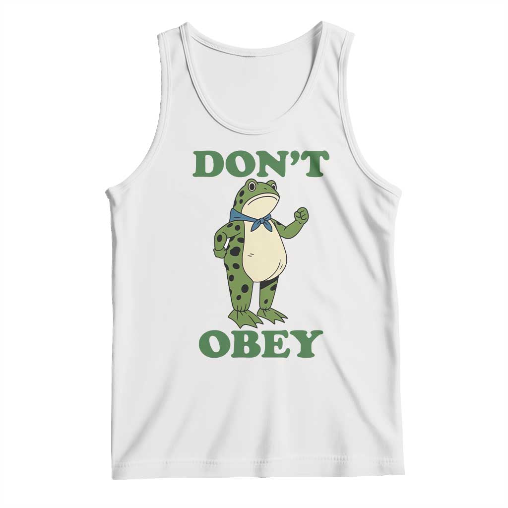 Don't Obey Portland Frog Tank Top Resist Inflatable Frogs Protest TS02 White Print Your Wear