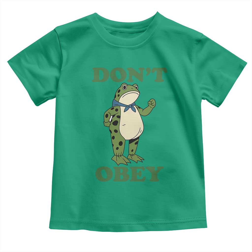 Don't Obey Portland Frog Toddler T Shirt Resist Inflatable Frogs Protest TS02 Irish Green Print Your Wear