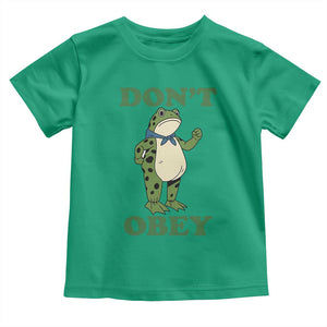 Don't Obey Portland Frog Toddler T Shirt Resist Inflatable Frogs Protest TS02 Irish Green Print Your Wear