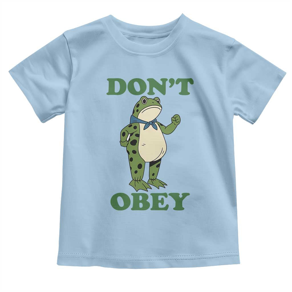 Don't Obey Portland Frog Toddler T Shirt Resist Inflatable Frogs Protest TS02 Light Blue Print Your Wear