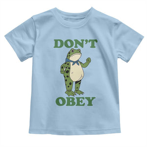 Don't Obey Portland Frog Toddler T Shirt Resist Inflatable Frogs Protest TS02 Light Blue Print Your Wear
