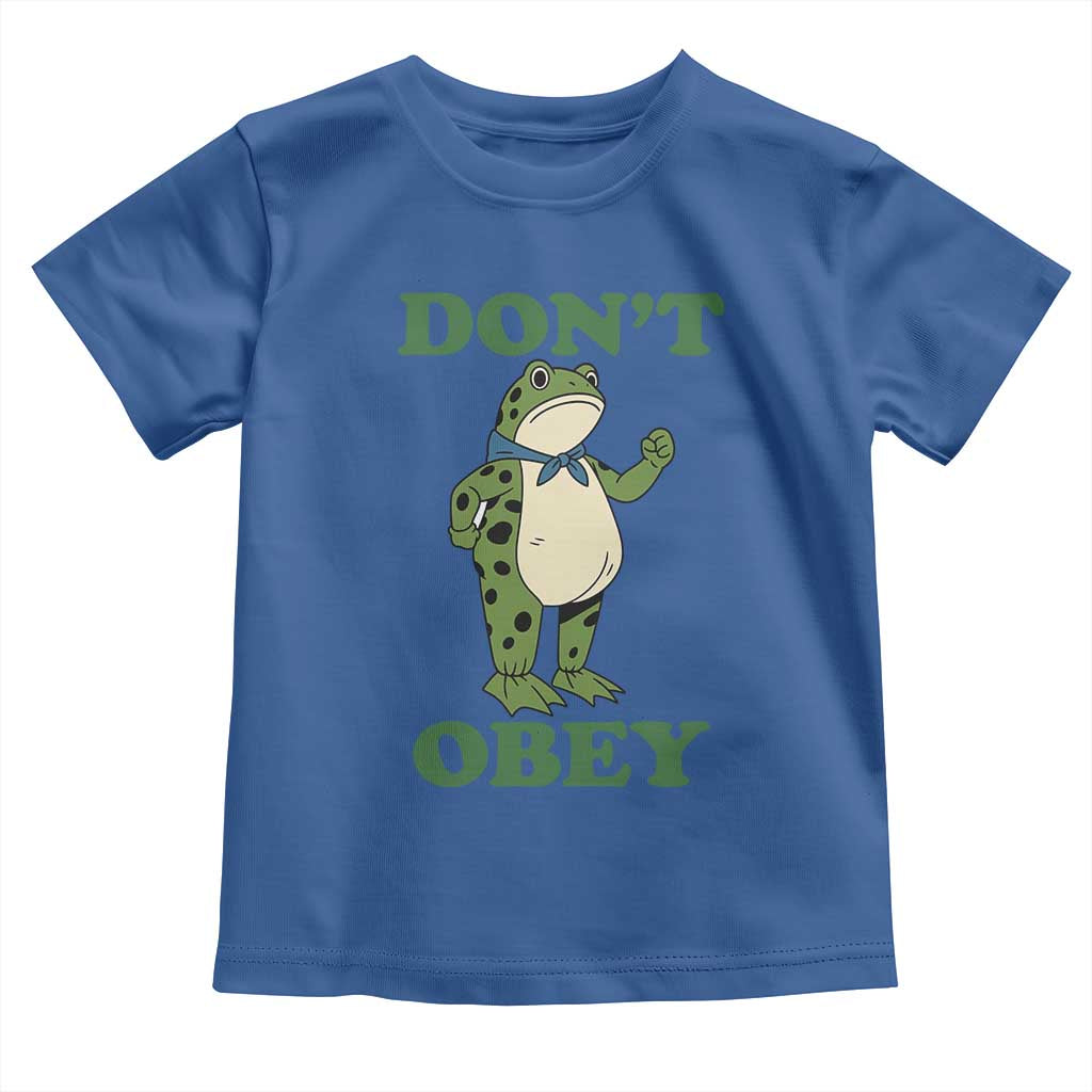 Don't Obey Portland Frog Toddler T Shirt Resist Inflatable Frogs Protest TS02 Royal Blue Print Your Wear