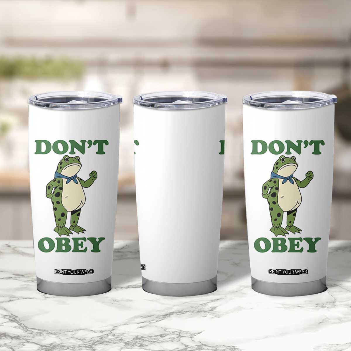 Don't Obey Portland Frog Tumbler Cup Resist Inflatable Frogs Protest TS02 Print Your Wear