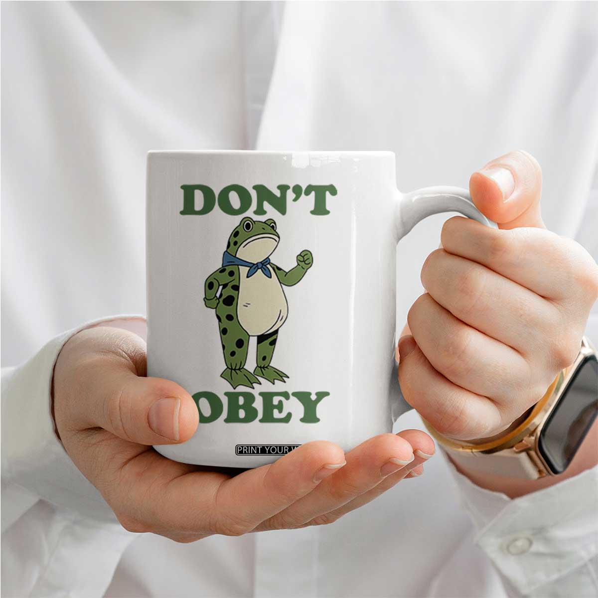 Don't Obey Portland Frog Coffee Mug Resist Inflatable Frogs Protest TS02 Print Your Wear
