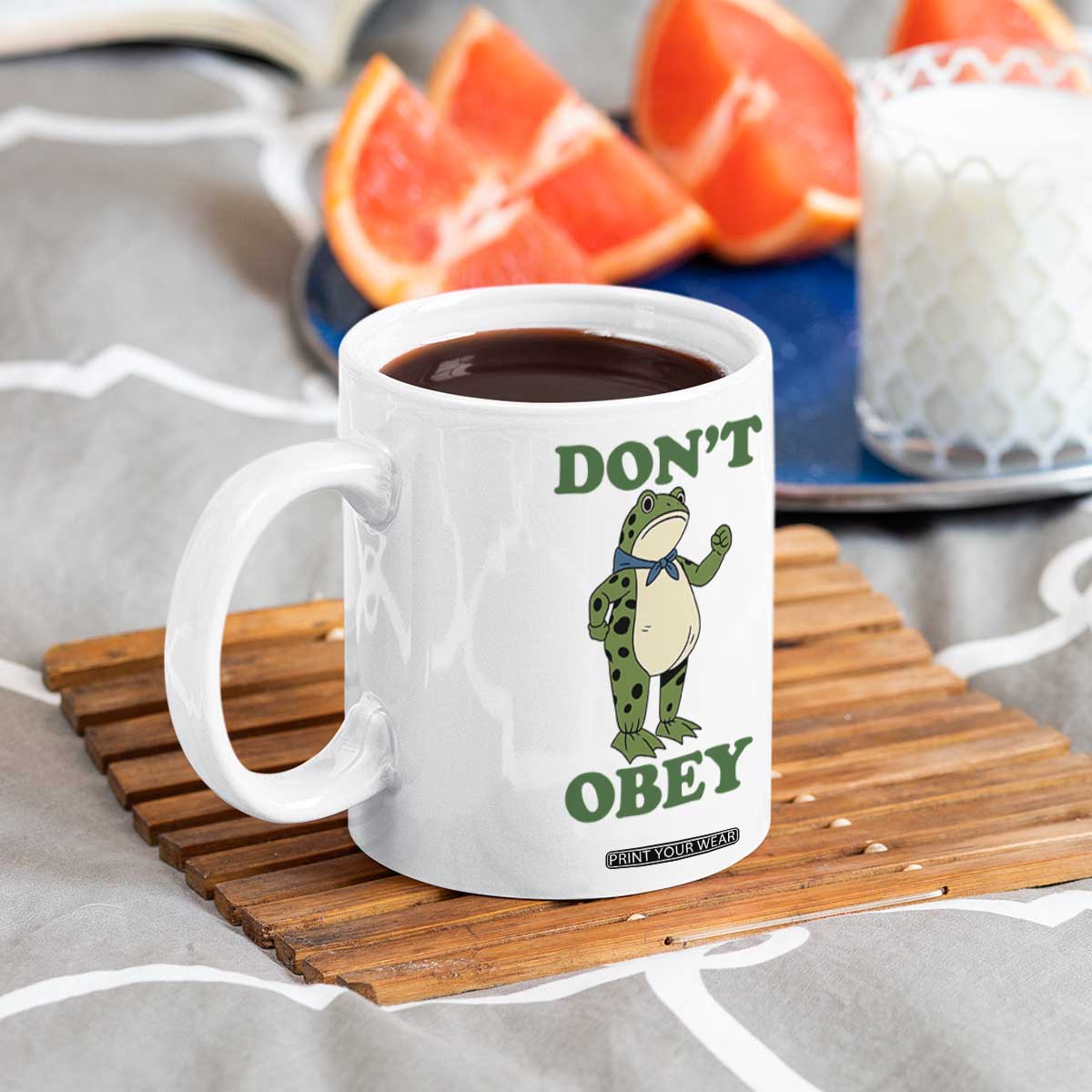 Don't Obey Portland Frog Coffee Mug Resist Inflatable Frogs Protest TS02 Print Your Wear