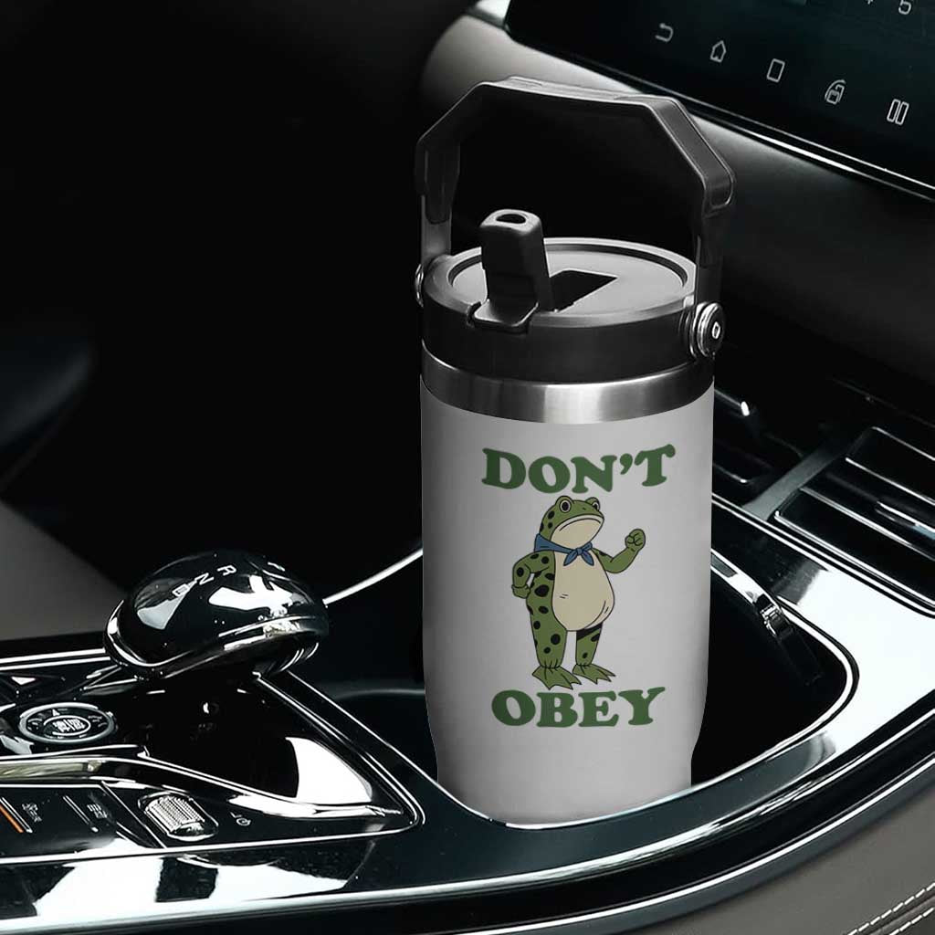 Don't Obey Portland Frog Flip Straw Tumbler Resist Inflatable Frogs Protest TS02 Print Your Wear