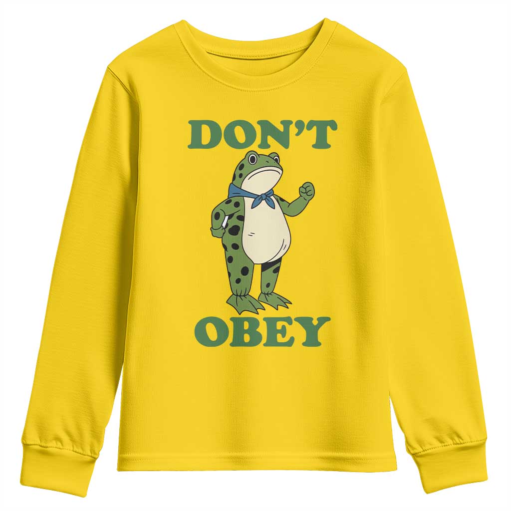 Don't Obey Portland Frog Youth Sweatshirt Resist Inflatable Frogs Protest TS02 Daisy Print Your Wear