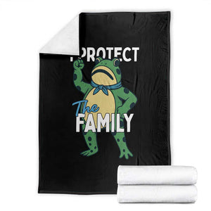 Activist Portland Frog Throw Blanket I Protect the Family Protest Statement TS02 Black Print Your Wear