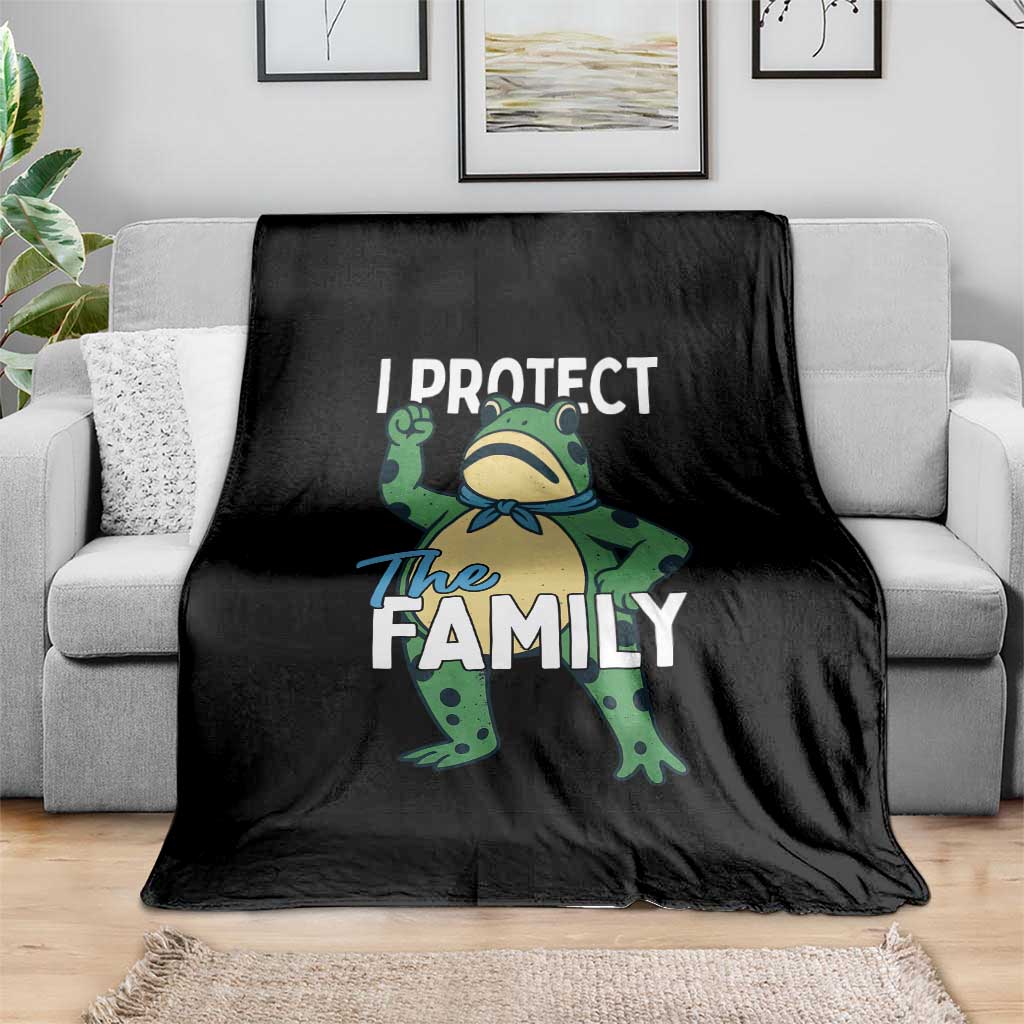 Activist Portland Frog Throw Blanket I Protect the Family Protest Statement TS02 Print Your Wear