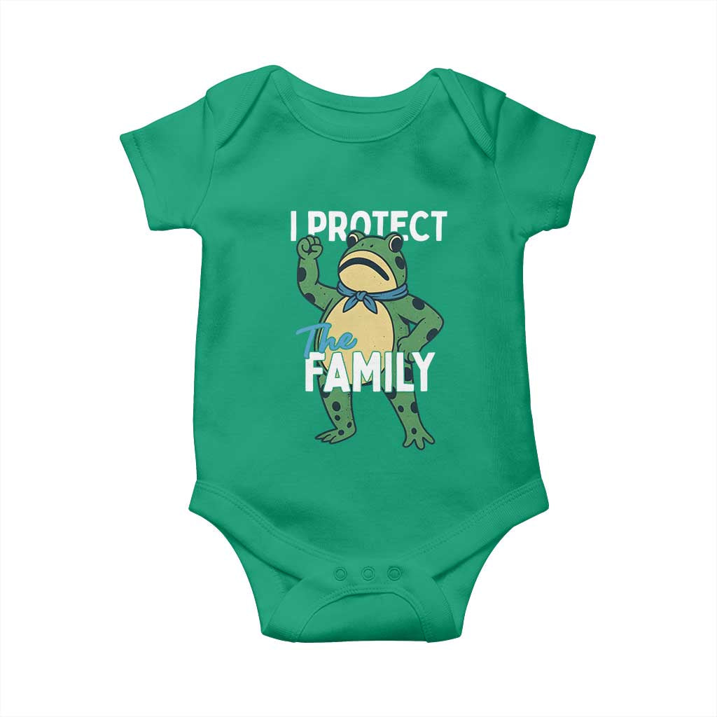 Activist Portland Frog Baby Onesie I Protect the Family Protest Statement TS02 Irish Green Print Your Wear