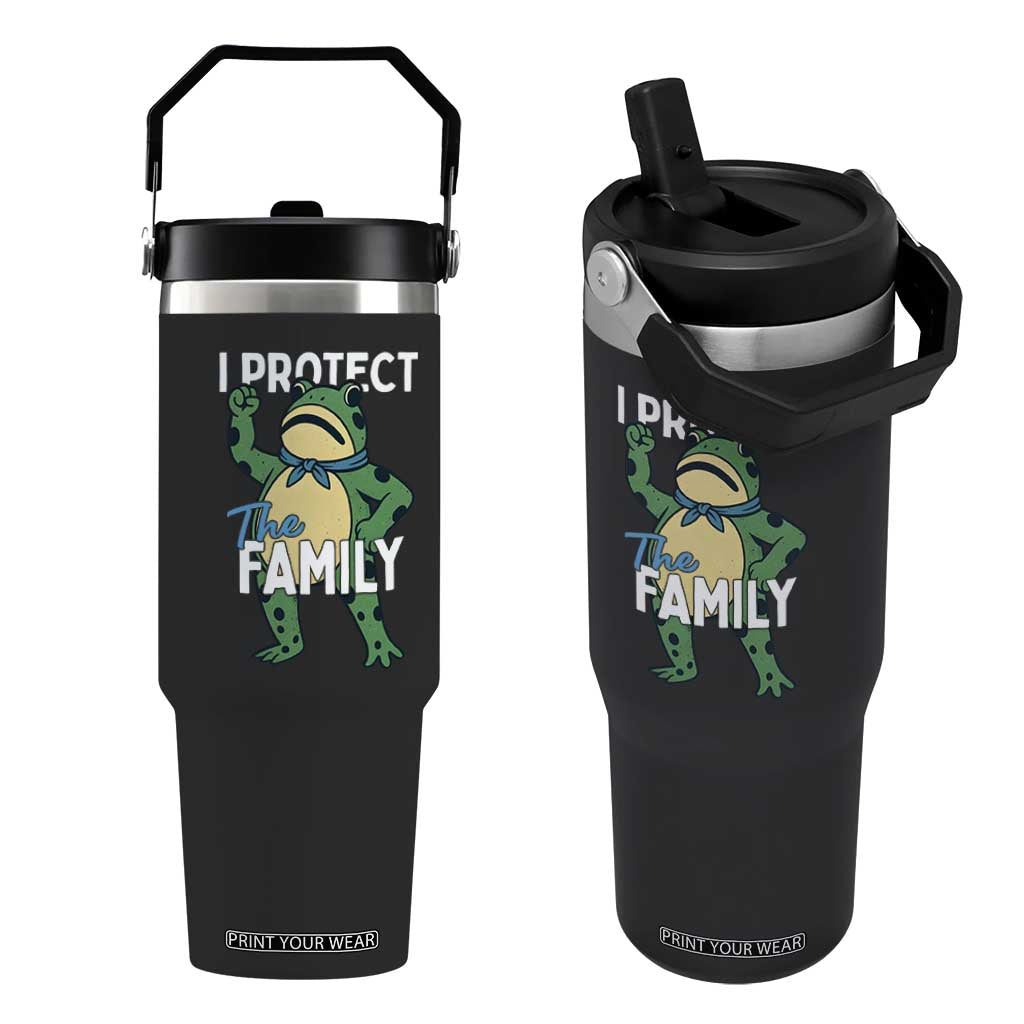 Activist Portland Frog Flip Straw Tumbler I Protect the Family Protest Statement TS02 One Size: 30 oz Black Print Your Wear