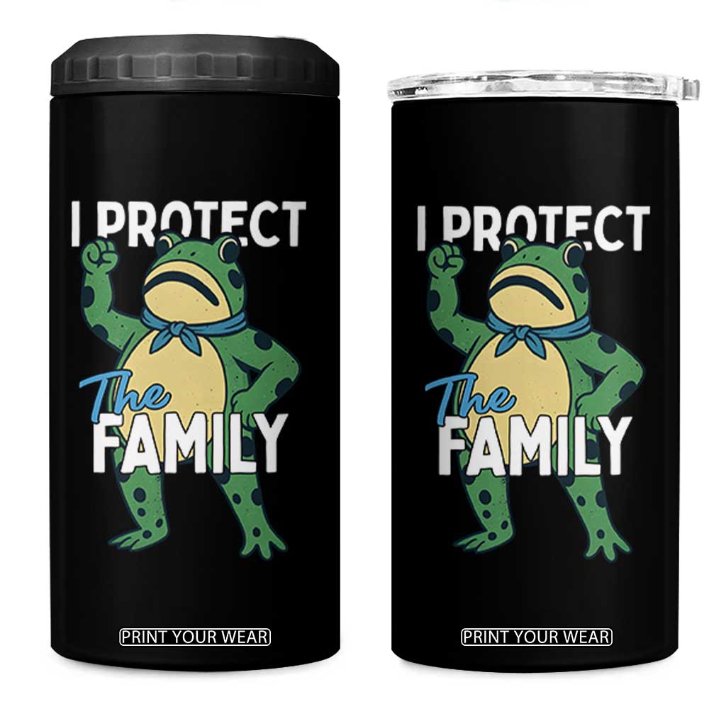 Activist Portland Frog 4 in 1 Can Cooler Tumbler I Protect the Family Protest Statement TS02 One Size: 16 oz Black Print Your Wear