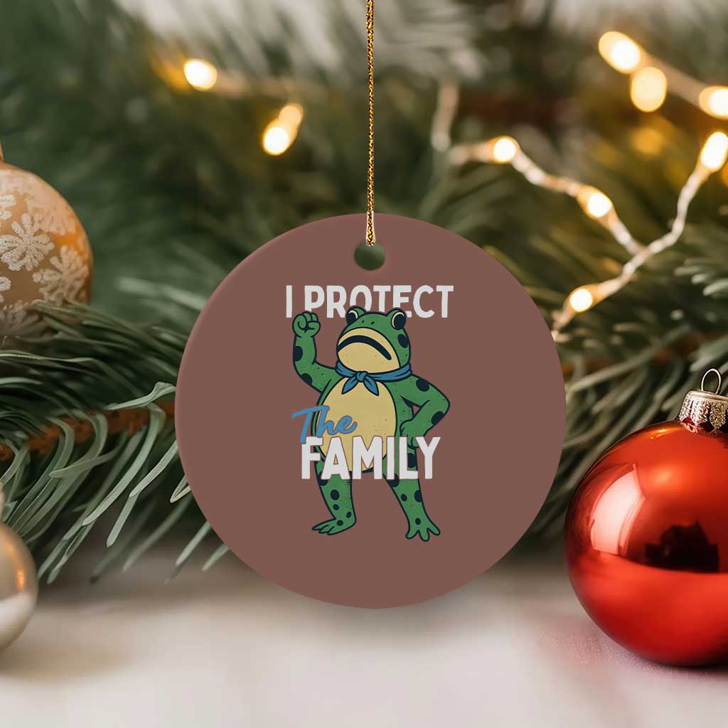 Activist Portland Frog Ceramic Ornament I Protect the Family Protest Statement TS02 1pc Mocha Print Your Wear