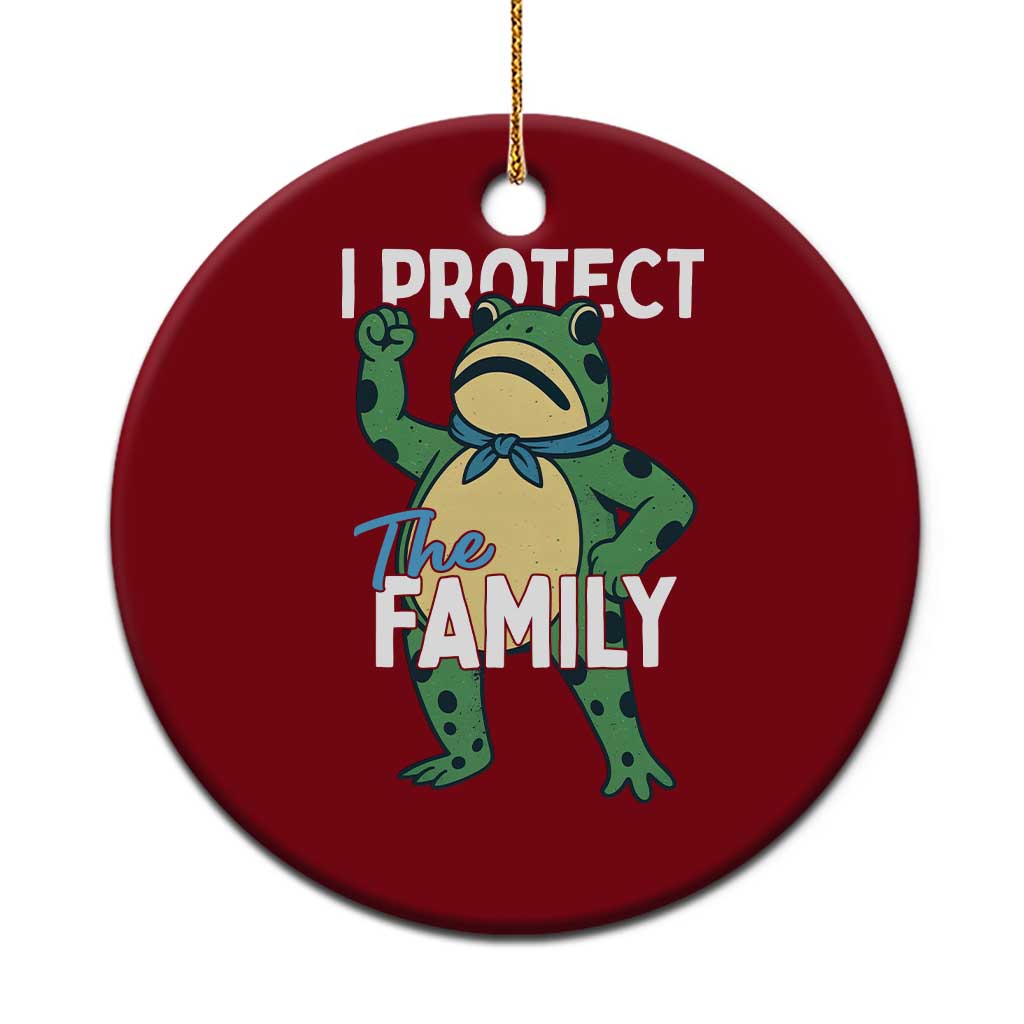 Activist Portland Frog Ceramic Ornament I Protect the Family Protest Statement TS02 1pc Red Print Your Wear