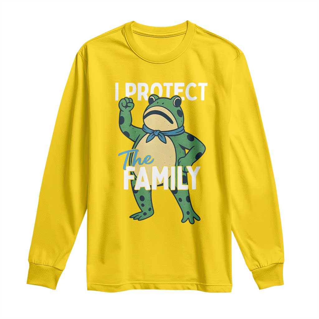 Activist Portland Frog Long Sleeve Shirt I Protect the Family Protest Statement TS02 Daisy Print Your Wear