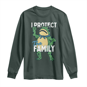 Activist Portland Frog Long Sleeve Shirt I Protect the Family Protest Statement TS02 Dark Forest Green Print Your Wear