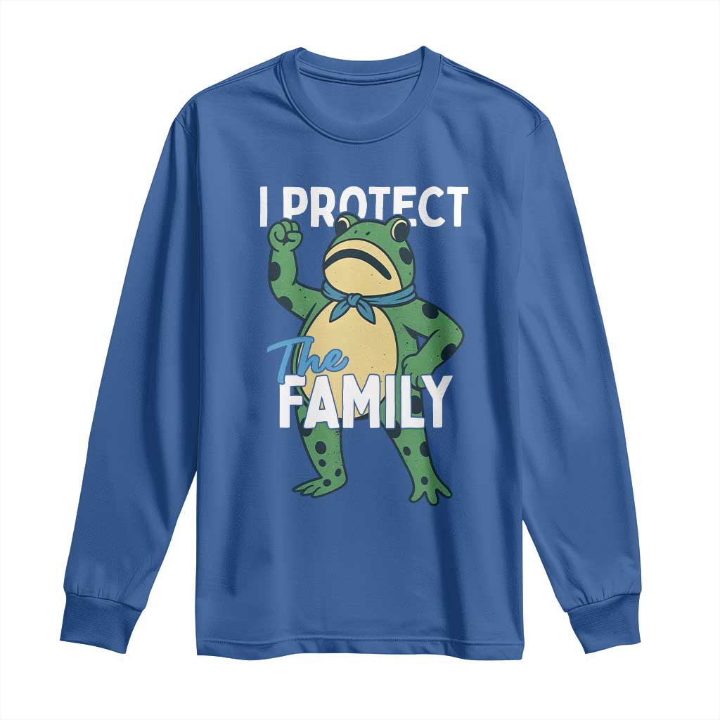 Activist Portland Frog Long Sleeve Shirt I Protect the Family Protest Statement TS02 Royal Blue Print Your Wear