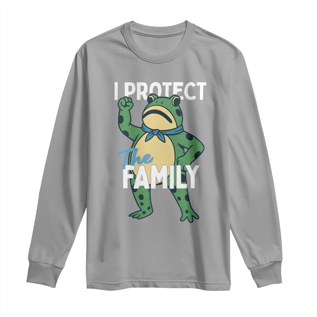 Activist Portland Frog Long Sleeve Shirt I Protect the Family Protest Statement TS02 Sport Gray Print Your Wear
