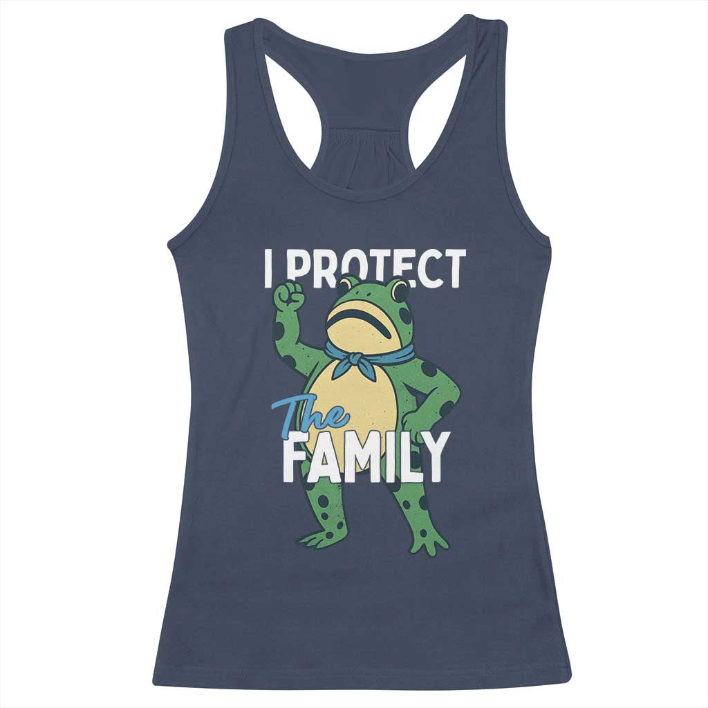 Activist Portland Frog Racerback Tank Top I Protect the Family Protest Statement TS02 Navy Print Your Wear