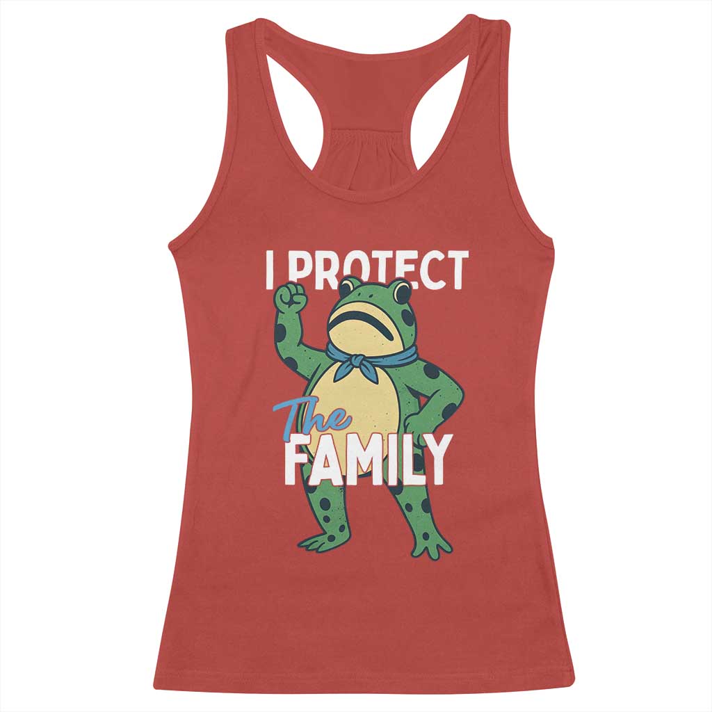 Activist Portland Frog Racerback Tank Top I Protect the Family Protest Statement TS02 Red Print Your Wear
