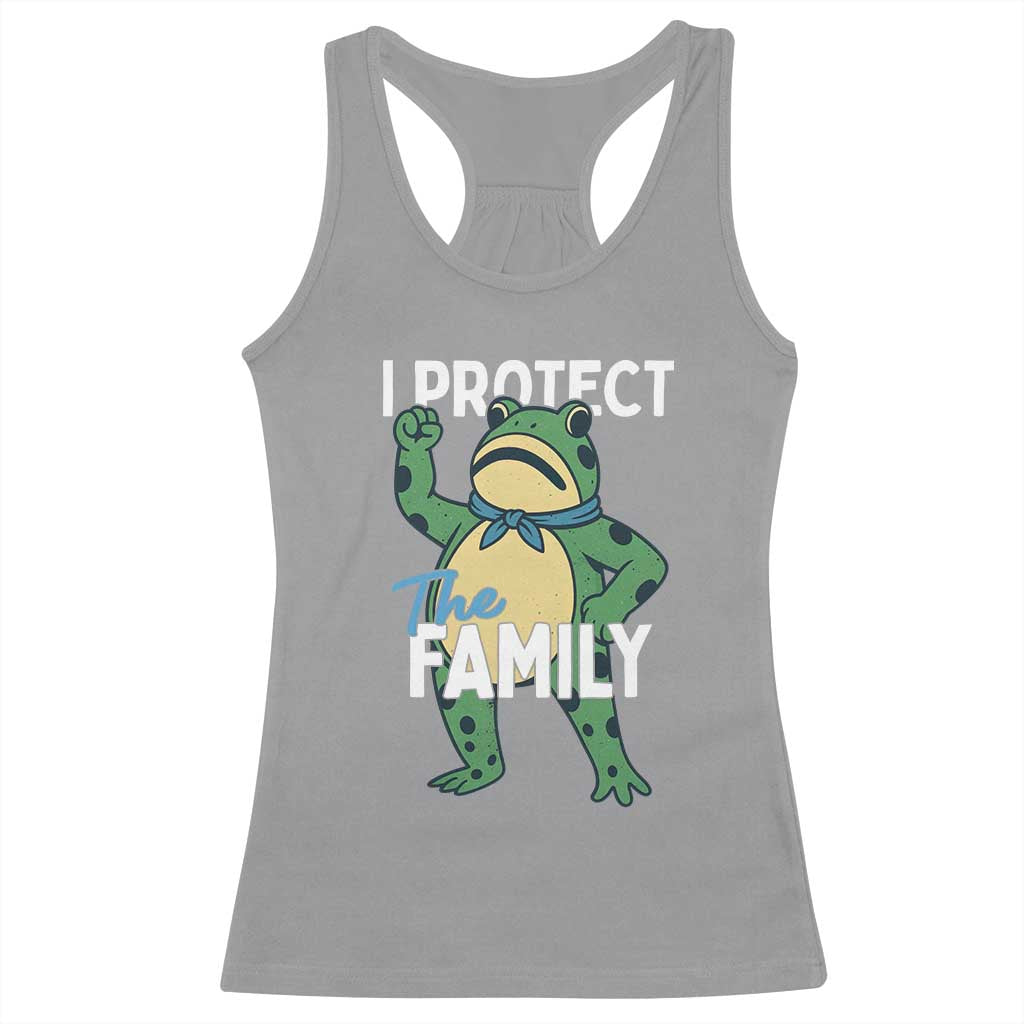 Activist Portland Frog Racerback Tank Top I Protect the Family Protest Statement TS02 Sport Gray Print Your Wear
