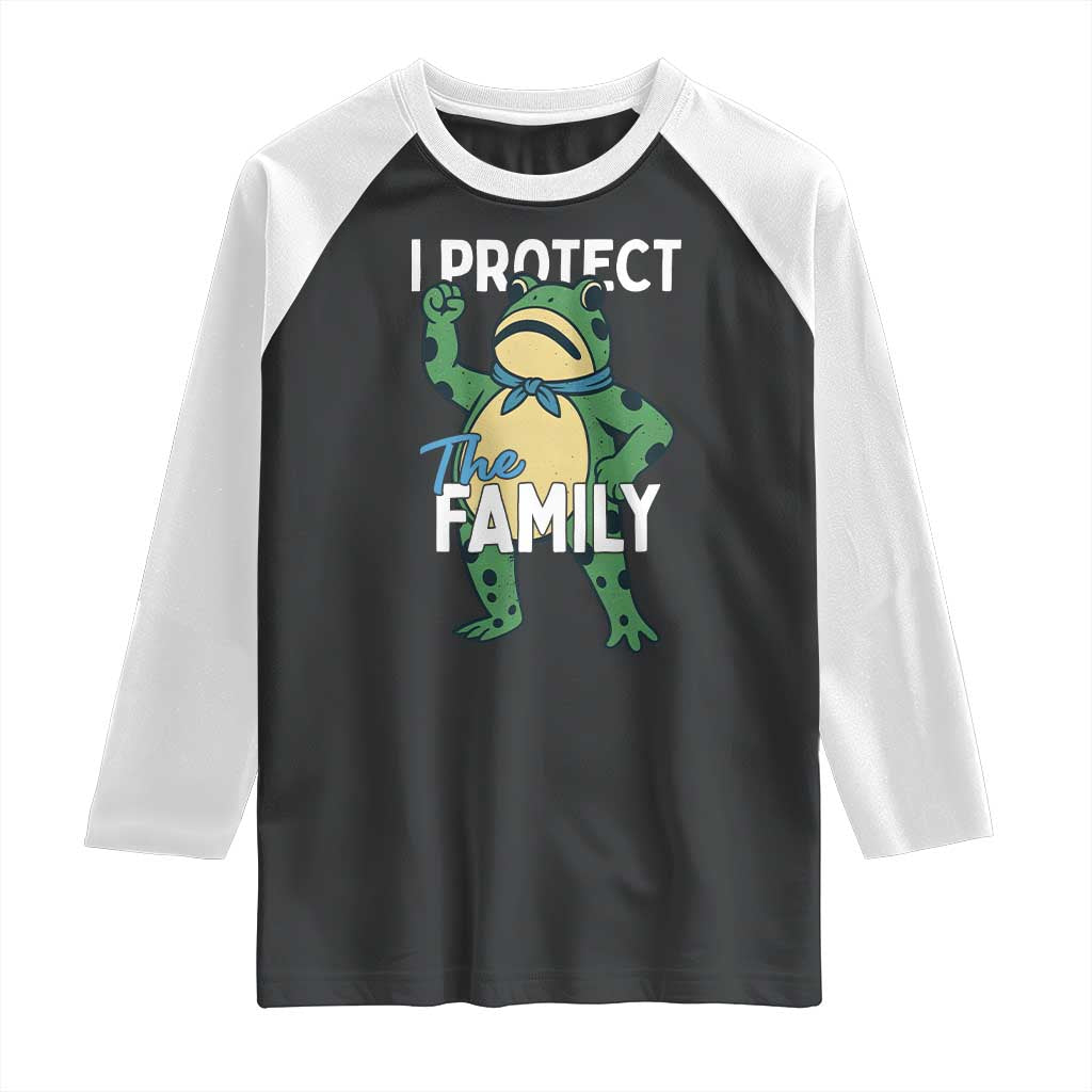 Activist Portland Frog Raglan Shirt I Protect the Family Protest Statement TS02 Black White Print Your Wear