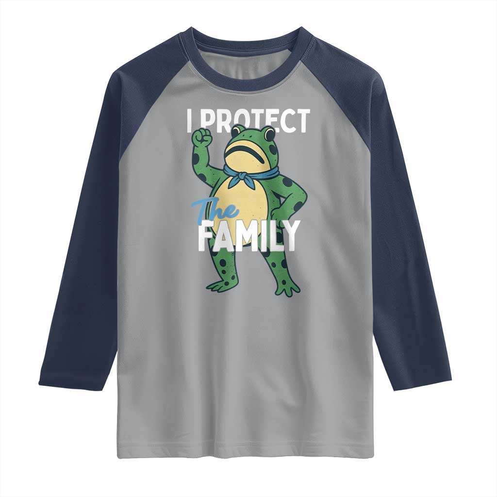 Activist Portland Frog Raglan Shirt I Protect the Family Protest Statement TS02 Sport Gray Navy Print Your Wear