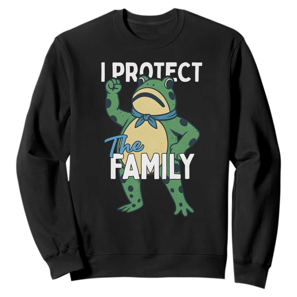 Activist Portland Frog Sweatshirt I Protect the Family Protest Statement TS02 Black Print Your Wear