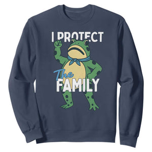Activist Portland Frog Sweatshirt I Protect the Family Protest Statement TS02 Navy Print Your Wear