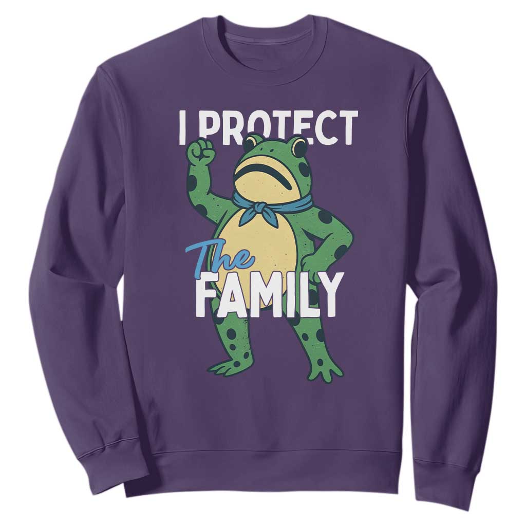Activist Portland Frog Sweatshirt I Protect the Family Protest Statement TS02 Purple Print Your Wear