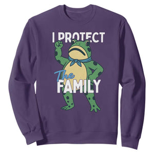 Activist Portland Frog Sweatshirt I Protect the Family Protest Statement TS02 Purple Print Your Wear