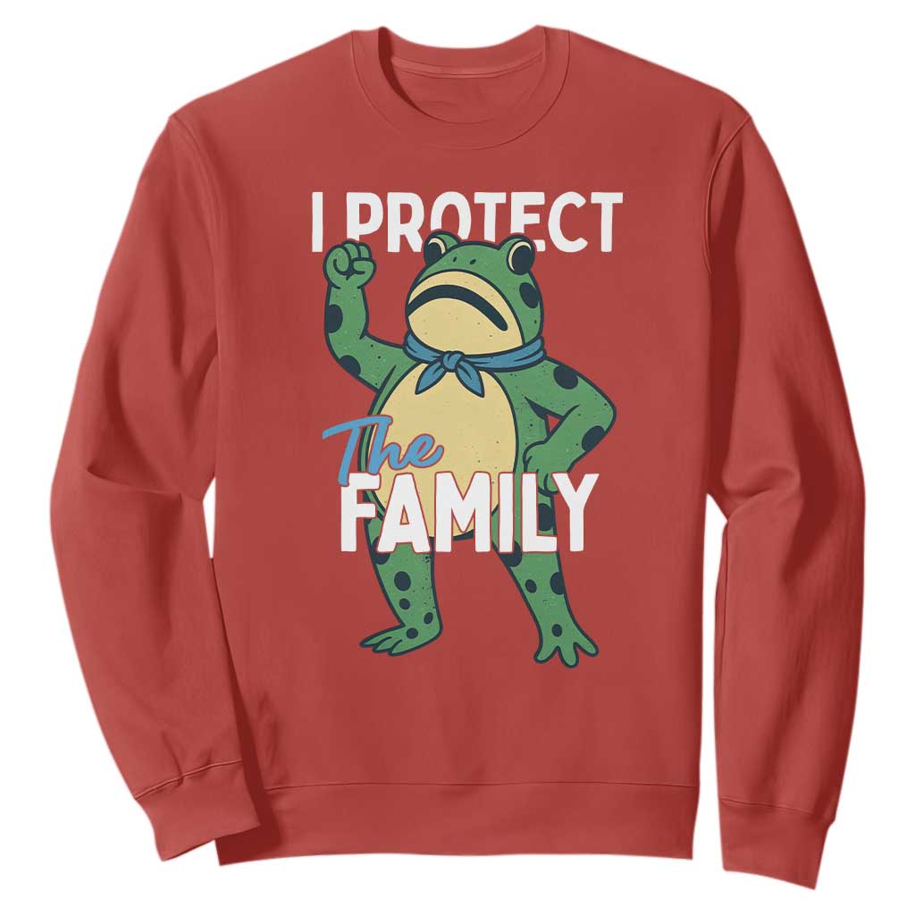 Activist Portland Frog Sweatshirt I Protect the Family Protest Statement TS02 Red Print Your Wear
