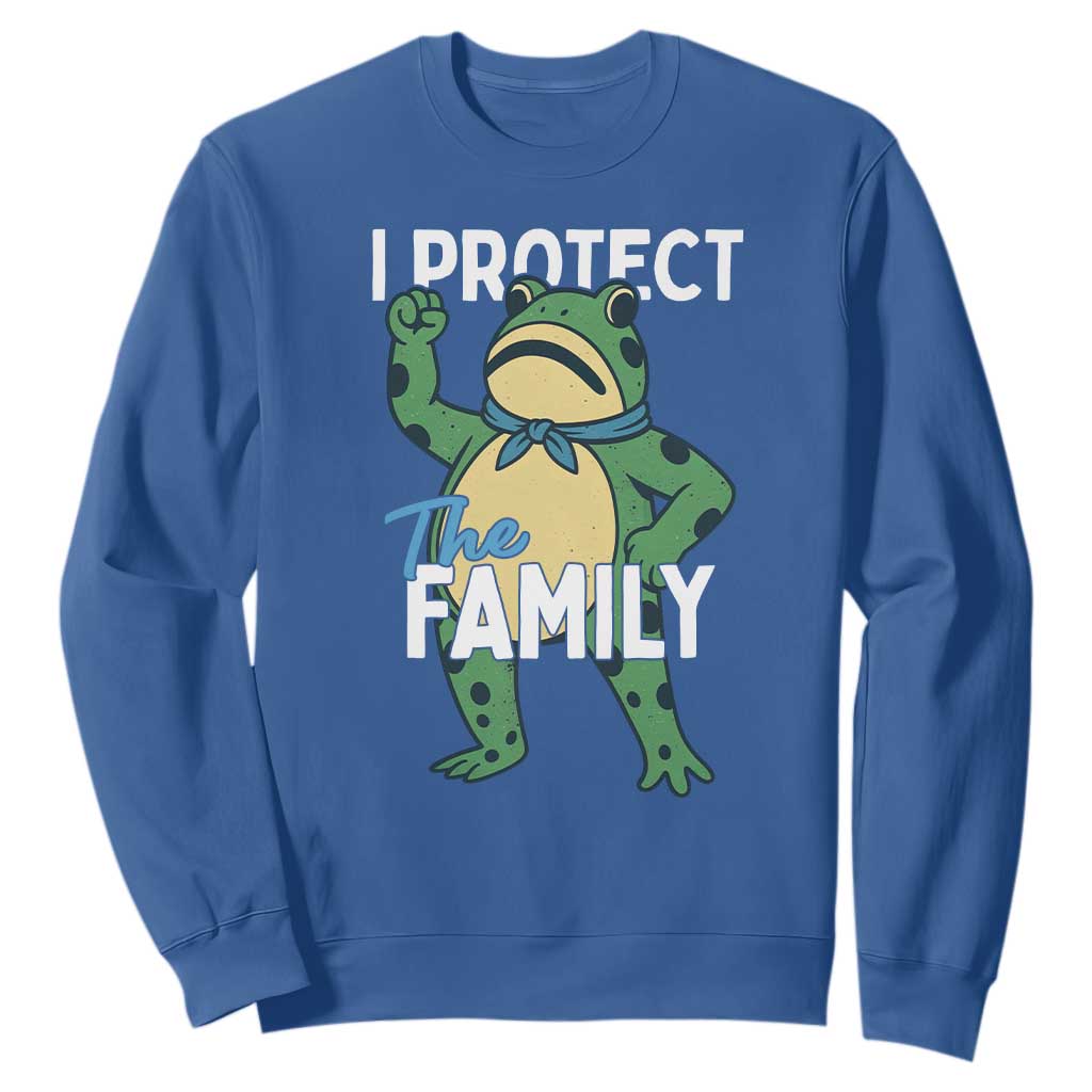 Activist Portland Frog Sweatshirt I Protect the Family Protest Statement TS02 Royal Blue Print Your Wear