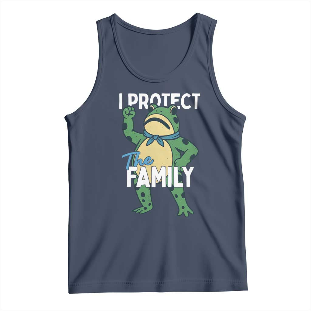 Activist Portland Frog Tank Top I Protect the Family Protest Statement TS02 Navy Print Your Wear