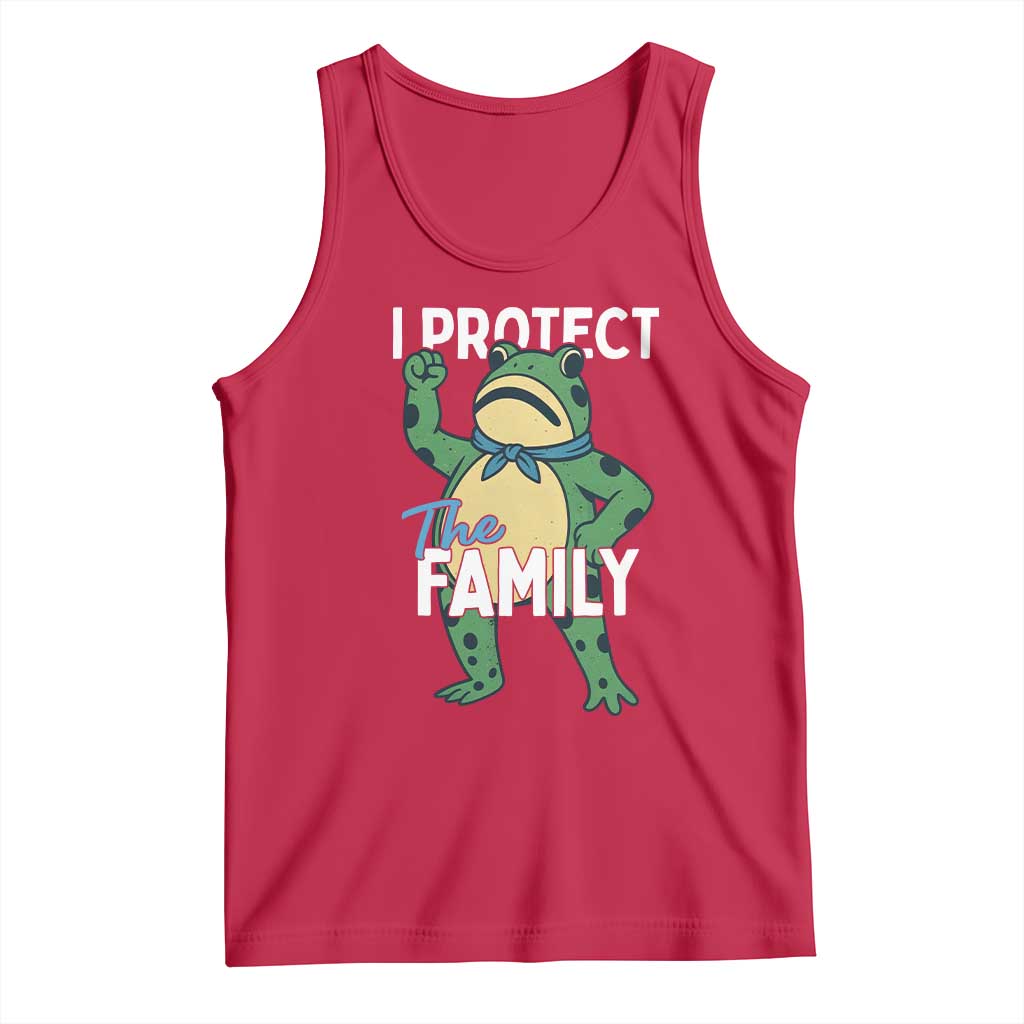 Activist Portland Frog Tank Top I Protect the Family Protest Statement TS02 Red Print Your Wear