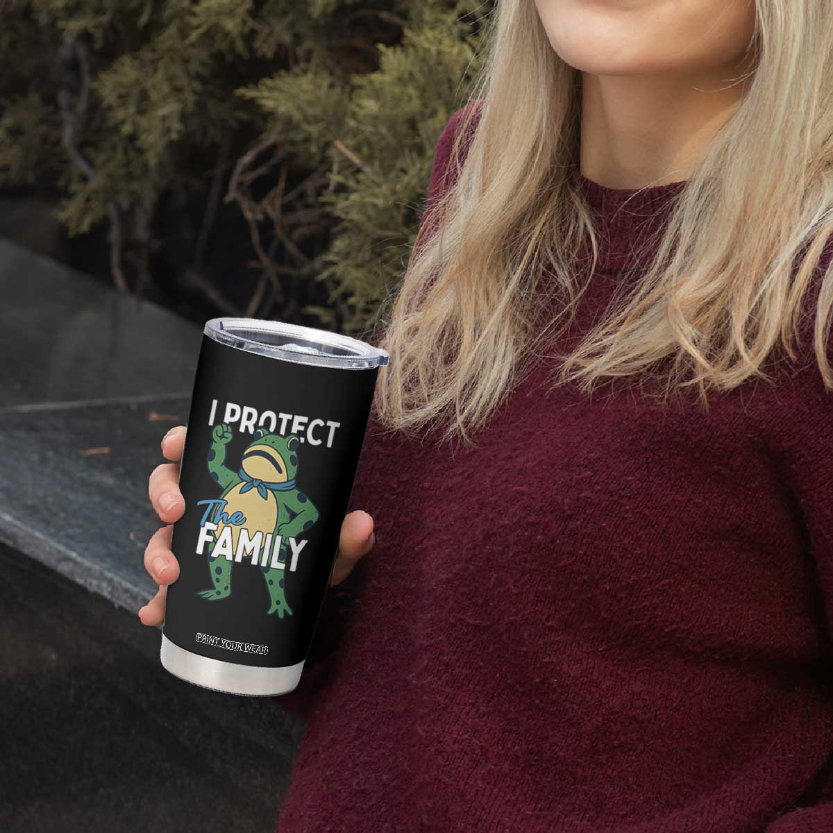 Activist Portland Frog Tumbler Cup I Protect the Family Protest Statement TS02 Print Your Wear