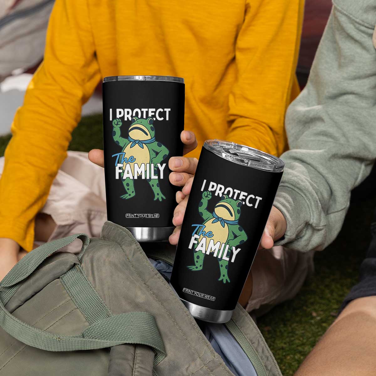 Activist Portland Frog Tumbler Cup I Protect the Family Protest Statement TS02 Print Your Wear