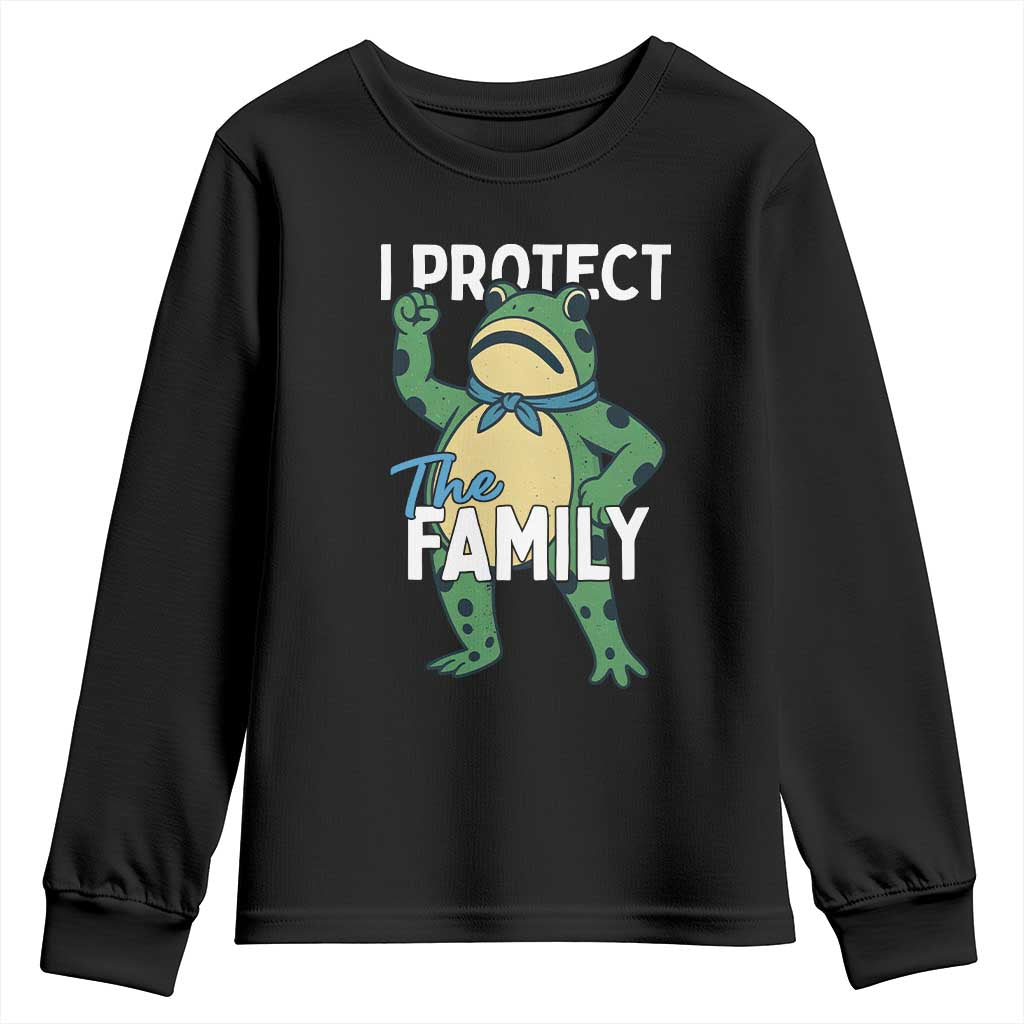 Activist Portland Frog Youth Sweatshirt I Protect the Family Protest Statement TS02 Black Print Your Wear
