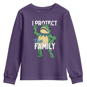 Activist Portland Frog Youth Sweatshirt I Protect the Family Protest Statement TS02 Purple Print Your Wear