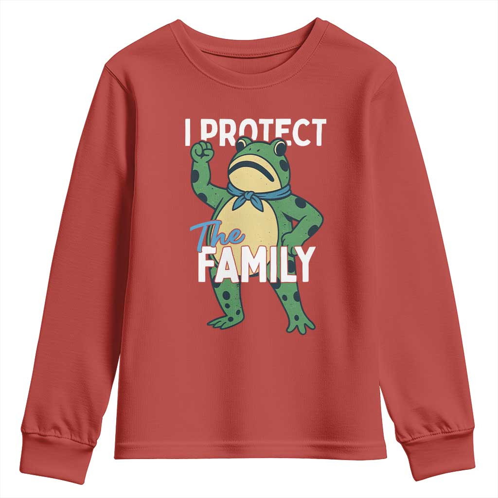 Activist Portland Frog Youth Sweatshirt I Protect the Family Protest Statement TS02 Red Print Your Wear