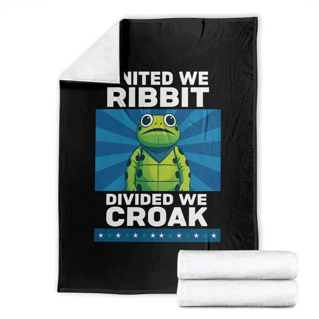 Patriotic Protest Portland Frog Throw Blanket United We Ribbit Divided We Croak Resist TS02 Black Print Your Wear