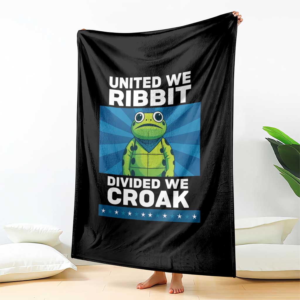 Patriotic Protest Portland Frog Throw Blanket United We Ribbit Divided We Croak Resist TS02 Print Your Wear