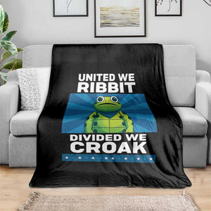 Patriotic Protest Portland Frog Throw Blanket United We Ribbit Divided We Croak Resist TS02 Print Your Wear