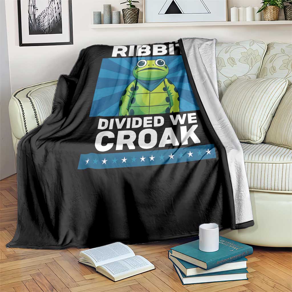 Patriotic Protest Portland Frog Throw Blanket United We Ribbit Divided We Croak Resist TS02 Print Your Wear